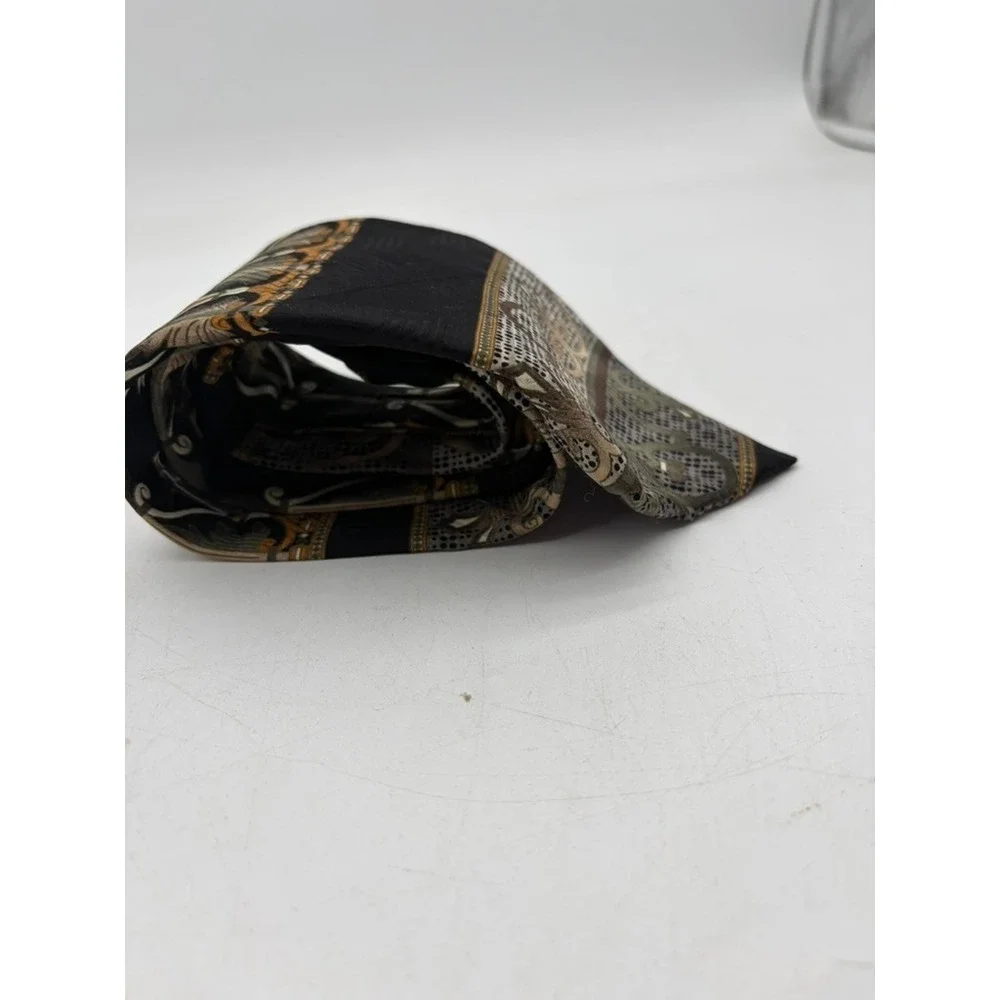 Vintage Givenchy Tie Multicolor‎ Print Classic 100% Silk Geometric Size 58